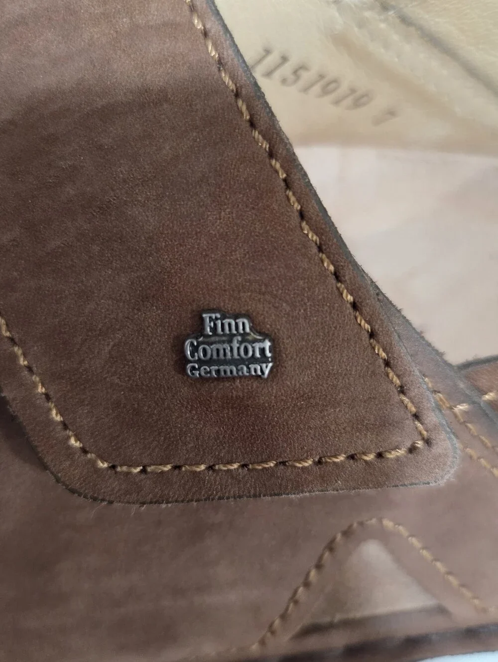Finn Comfort Leather Comfort Sandals Brown Hook Loop Slingback Germany EU 44